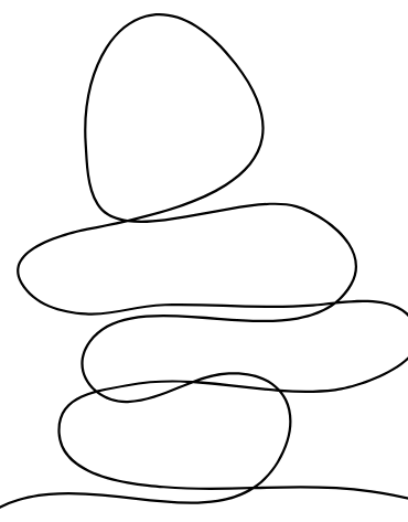Single-line drawing of balanced stacked stones